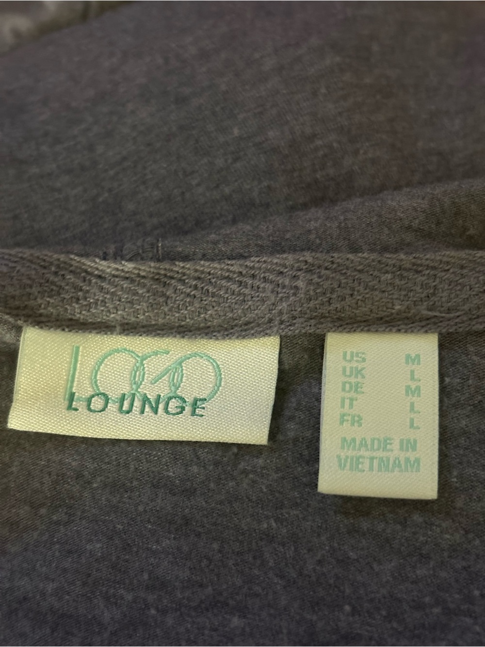 LOGO Lounge Women M Hooded Zip-Front tiered Ruffle Tunic - Gray - Picture 4 of 6